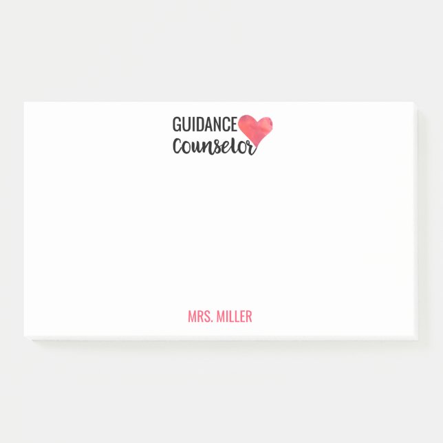 School Guidance Counsellor Personalised Watercolor Post-it Notes (Front)