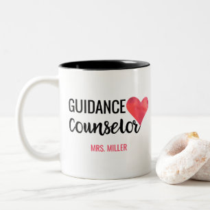 School Guidance Counsellor Personalised Watercolor Two-Tone Coffee Mug