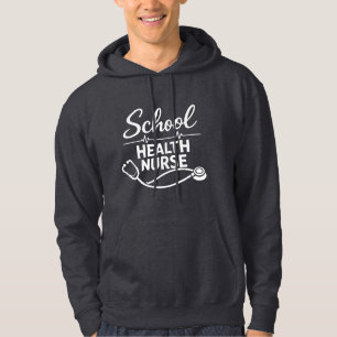School Health Nurse Hoodie – Medical Typography De