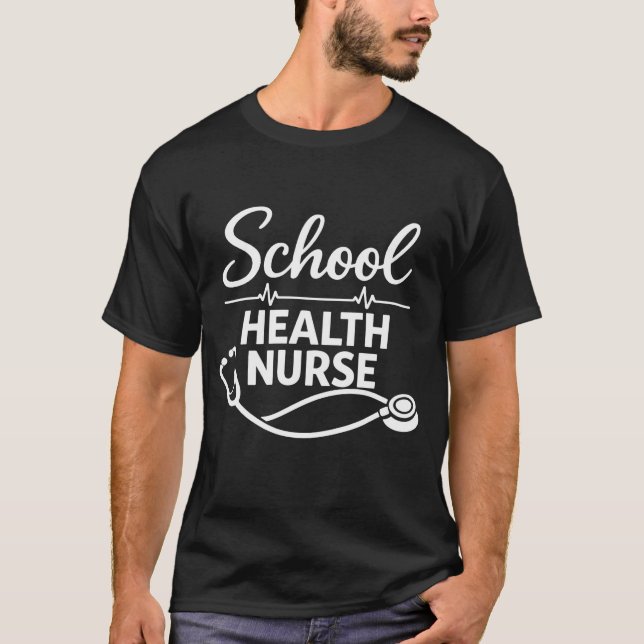 School Health Nurse Medical Typography T-Shirt (Front)
