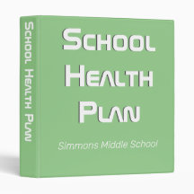 School Health Plan Binder Customisable