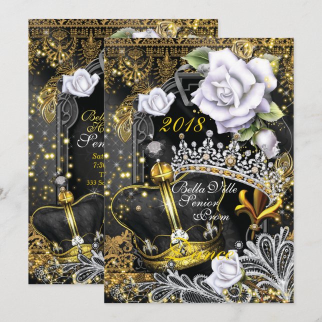 School Homecoming Prom Dance Invitation (Front/Back)