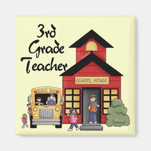 School House 3rd Grade Teacher Tshirts and Gifts Magnet (Front)