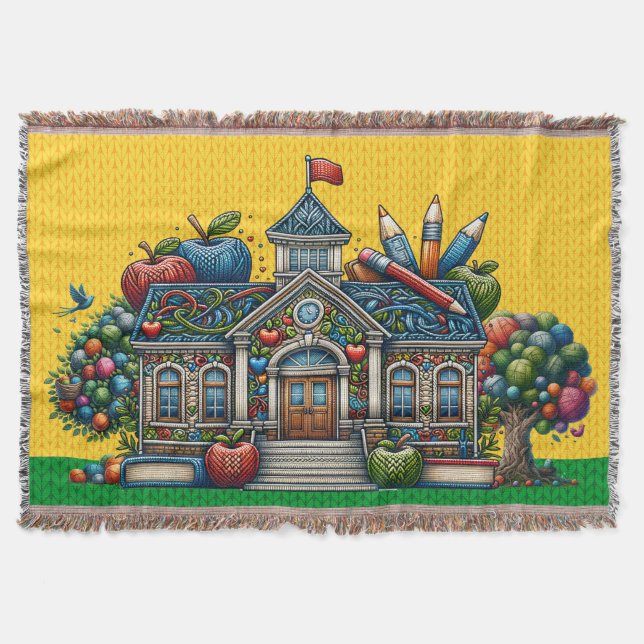 School House Knit IMAGES  Throw Blanket (Front)