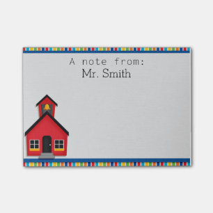 School House Personalised Teacher Post It Note Pad