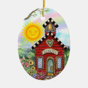 School House - SRF Ceramic Tree Decoration