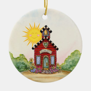 School House - SRF Ceramic Tree Decoration