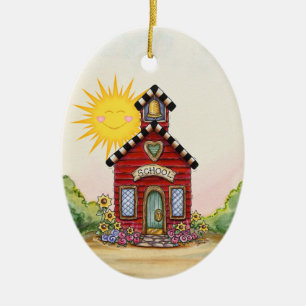 School House - SRF Ceramic Tree Decoration