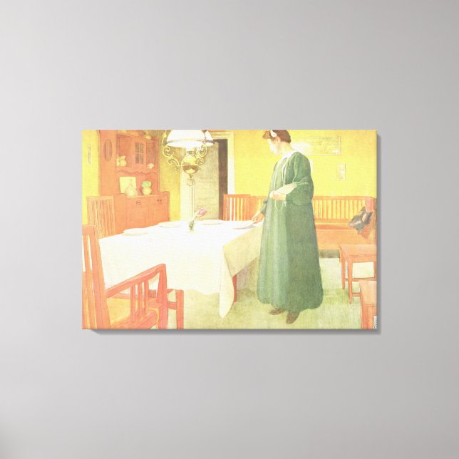 School Household, Dining Room Scene, pub. in 'Lass Canvas Print (Front)