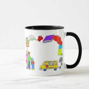School Icons Border Mug