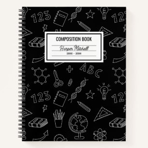 School Icons Custom Composition Notebook