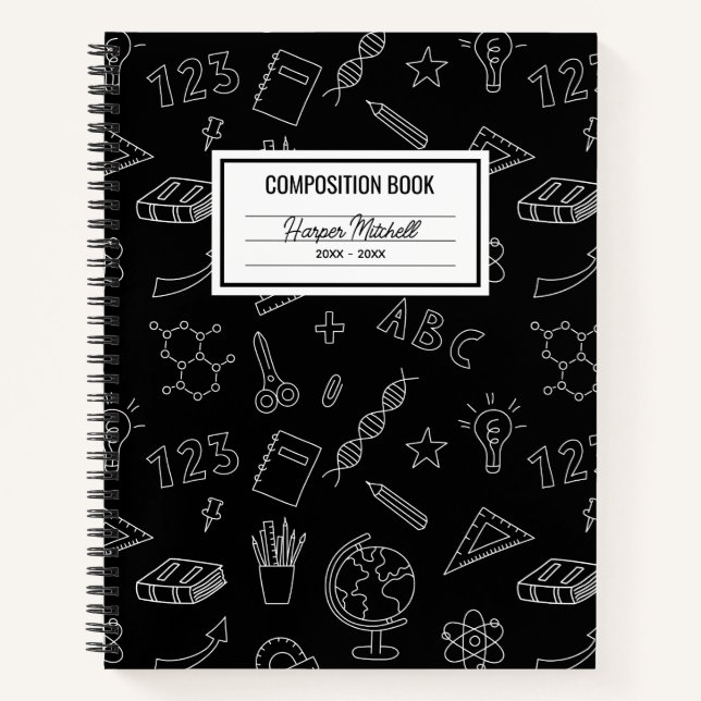 School Icons Custom Composition Notebook (Front)