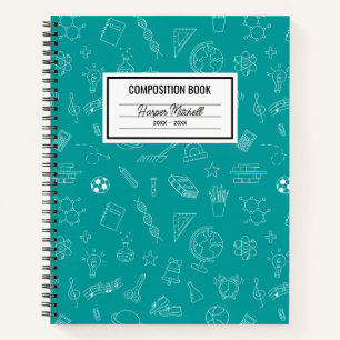 School Icons Custom Composition Notebook