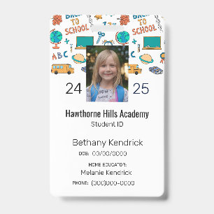 School Icons Homeschool Student ID Badge