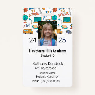 School Icons Homeschool Student ID Badge