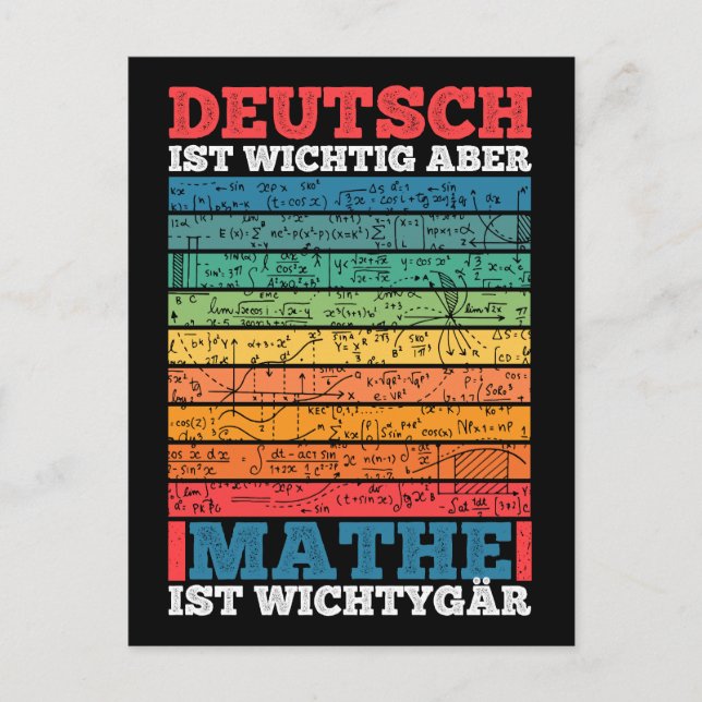 School Important But Math Is Important Postcard (Front)