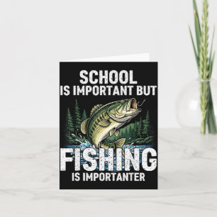 School important fishing funny fisherman men kids card
