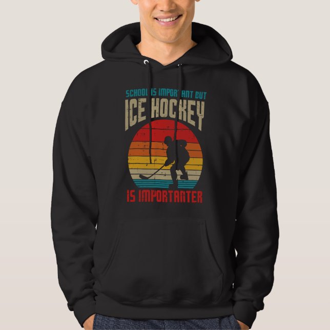 School Important Ice Hockey Importanter Funny Boys Hoodie (Front)