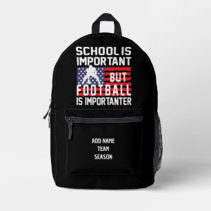School Important US American Football Importanter Printed Backpack