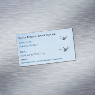 School  Instructor Pilot  Helicopter Flight  Magnetic Business Card