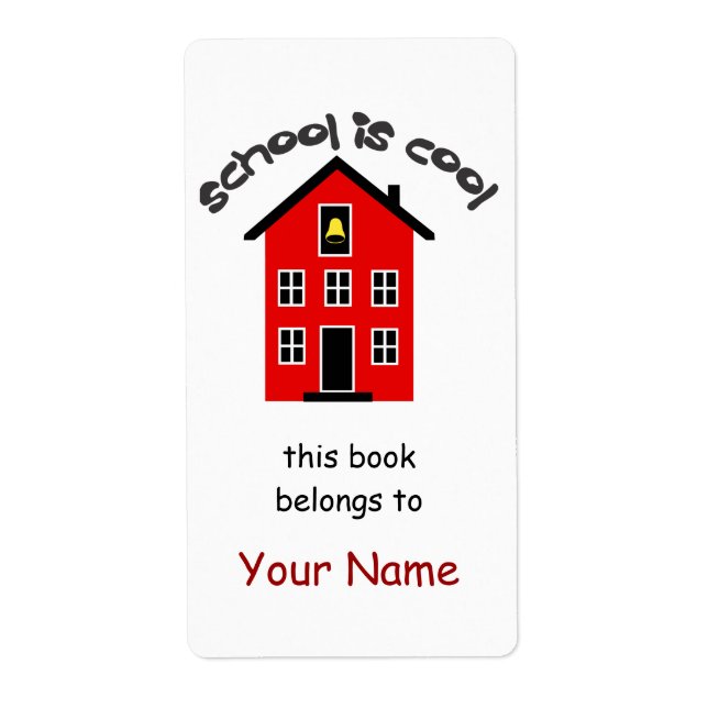 School is Cool Bookplate Label (Front)