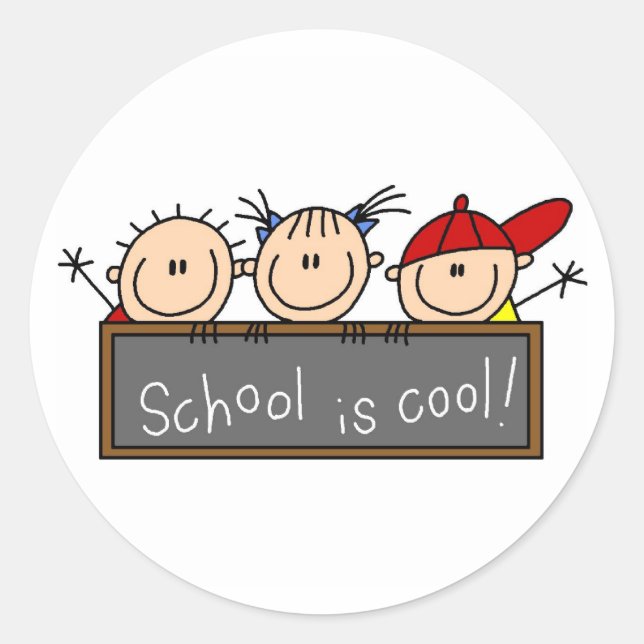 School is Cool Classic Round Sticker (Front)