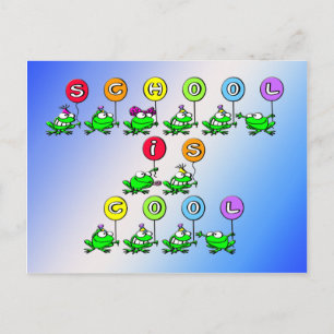 School is Cool - Frogs Postcard