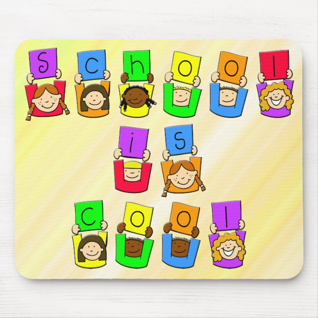 School is Cool - Kids Mouse Mat (Front)