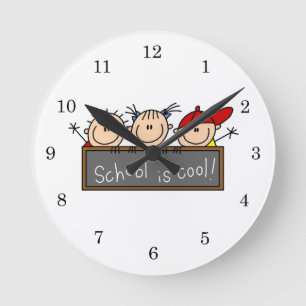 School is Cool Round Clock