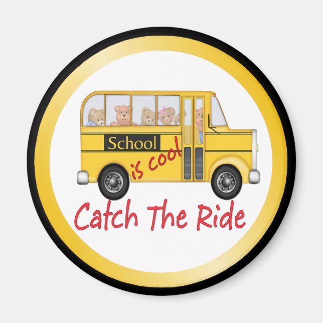 School is Cool School bus Magnet (Front)
