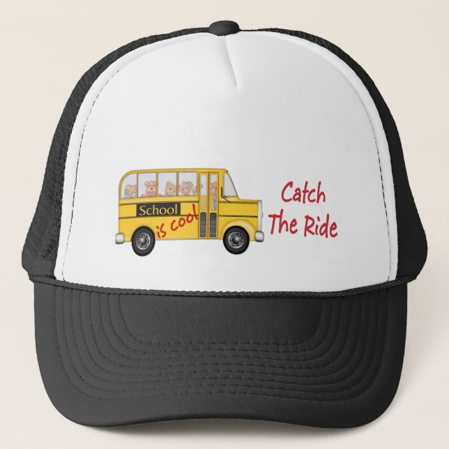 School is Cool School bus Trucker Hat (Front)