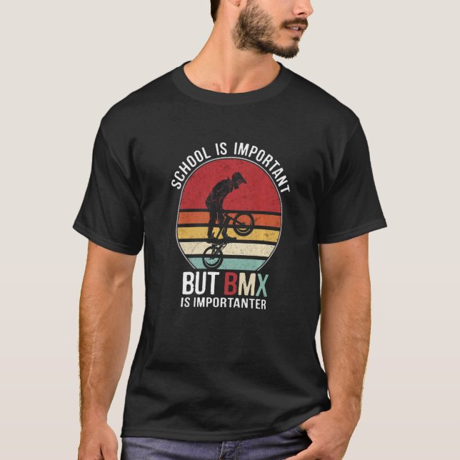 School Is Important But BMX Is Importanter Youth K T-Shirt (Front)