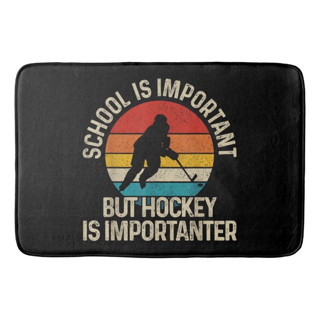 School Is Important But Hockey Is Importanter Funn Bath Mat (Front)