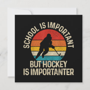 School Is Important But Hockey Is Importanter Funn Thank You Card