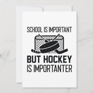 School Is Important But Hockey Is Importanter Thank You Card