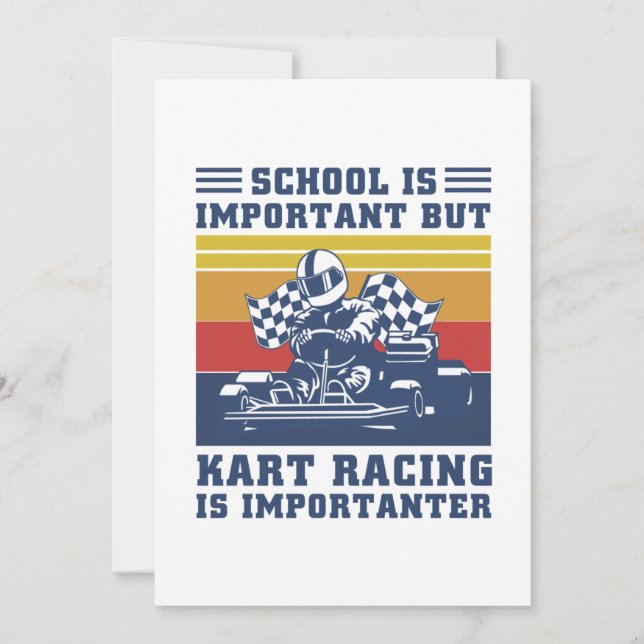 School Is Important But Kart Racing Is Importanter Invitation (Front)