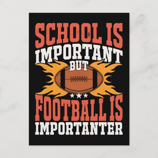 School is Important, Funny American Football  Postcard (Front)