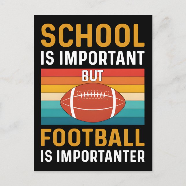 School is Important, Funny American Football  Postcard (Front)