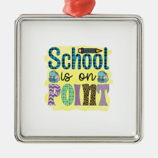 School Is On Point Teacher Metal Tree Decoration