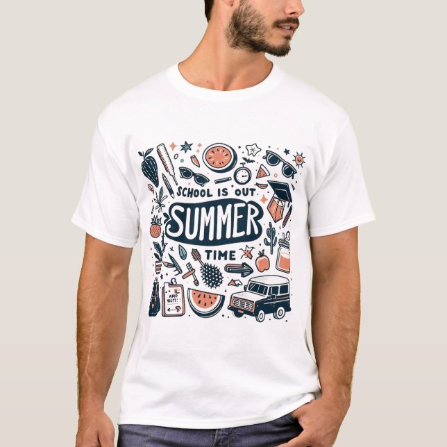 School Is Out - Summer Time Fun Vacation T-Shirt (Front)