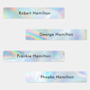 School Kids Waterproof Holographic Name 
