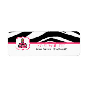 School Label For Teachers - Zebra Print & Pink