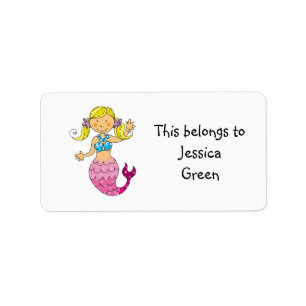 School Labels ( cute mermaid )
