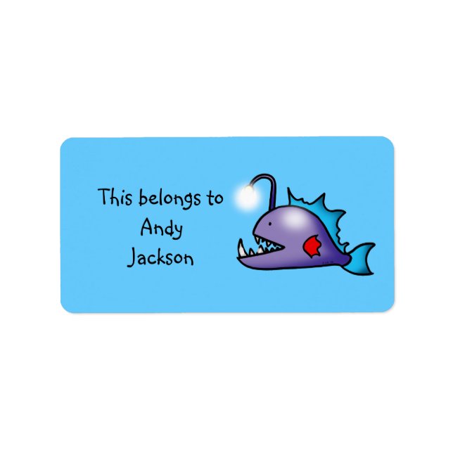 School Labels ( deep sea fish ) (Front)