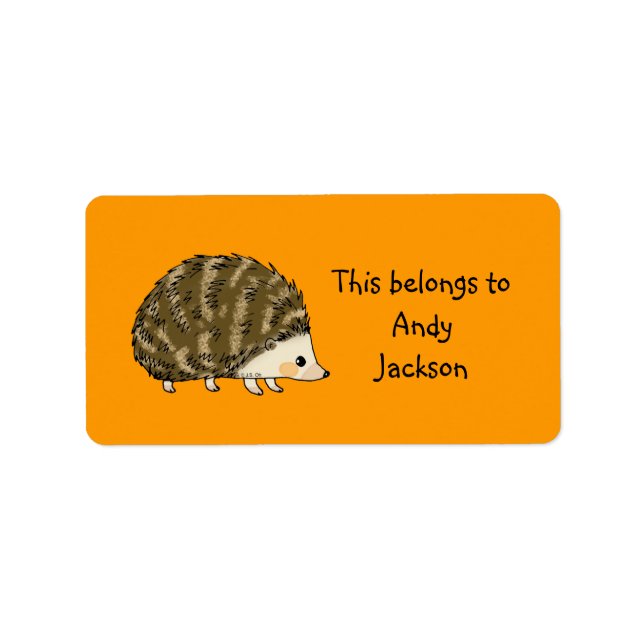 School Labels ( hedgehog ) (Front)