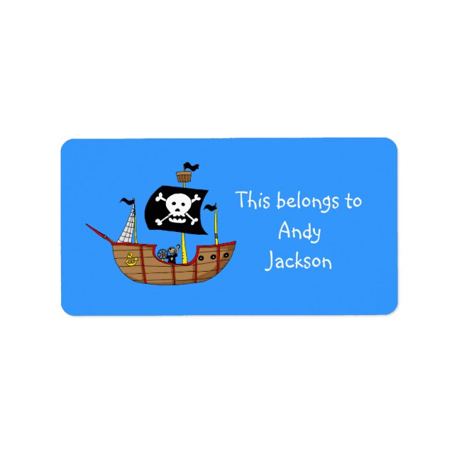 School Labels ( pirate ship ) (Front)