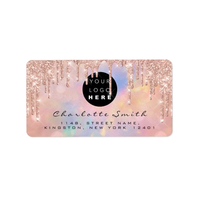 School Labels Rose Glitter Drips Online Shop Logo (Front)