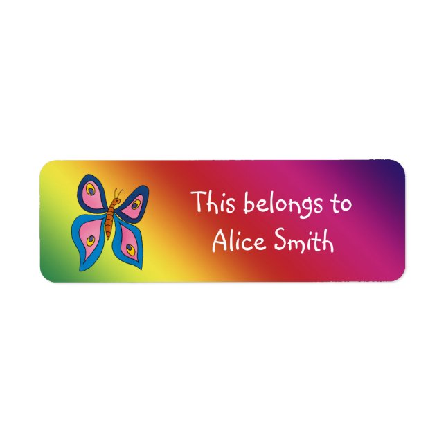 School Labels with butterfly (Front)