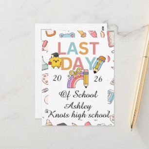 School leaver personalised autographs  postcard