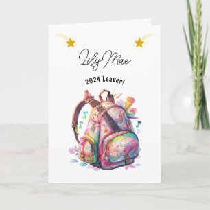 School Leavers Musician Back Pack Card